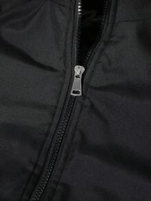 Teen Girls Printed Padded Coat, Suitable For Autumn/Winter Outings And Back To School Season Fall - Black - View 5