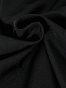 SHEIN Vestito elegante a maniche lunghe per ragazze pre-adolescenti, con patchwork in pizzo e rete, di colore unito, per Ognissanti