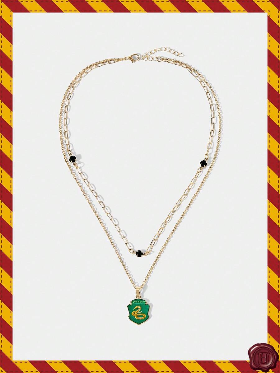 HARRY POTTER X SHEIN 1 件时尚蛇形吊坠复古项链 - 金色 - 查看 1