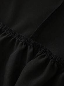 Franclia Women's Black Elastic Waist Vintage Palace Style Elegant Maxi Skirt Fall Cloth For Women - Black - View 5