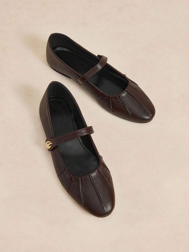 Rosivie Women's 2025 Summer New French Square Toe Versatile Black Hollow Woven Strap Low Vamp Elegant Breathable Comfortable Flat Shoes For Christmas - Brown - View 8