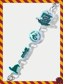 HARRY POTTER X SHEIN 1 pieza Brazalete de acrílico con colgante de sombrero de mago con estampado de serpiente de moda - Verde - Ver 2