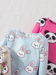 返校时尚女婴睡衣 舒适合身 - 彩色 - 查看 5