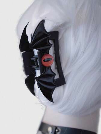 Grunge Punk 1 pezzo Fermaglio per capelli stile gotico punk con ala e occhio, 1 pezzo Fermaglio per capelli nero tinta unita sexy, accessori per capelli di moda versatili e di design di nicchia