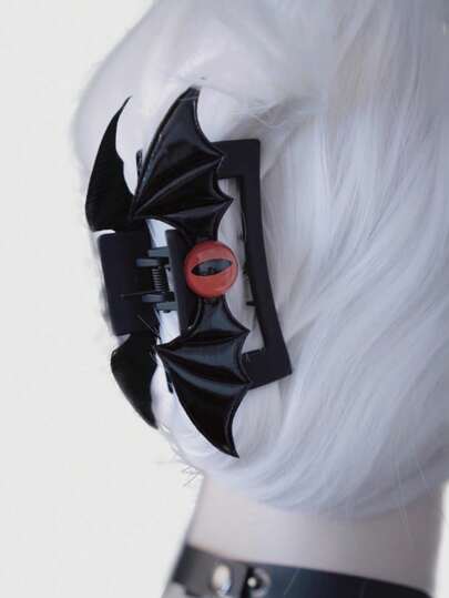 Grunge Punk 1pc Gothic Punk Style Halloween Wing & Eye Hairclip, 1pc Sexy Black Solid Color Hairclip, Niche Design Fashion Versatile Hair Accessories