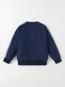 女童休闲舒适返校水洗柔软宽松拉链夹克，轻薄时尚，适合度假