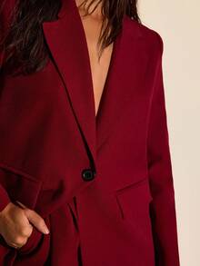 CLARA VERO Conjunto de blazer y pantalón de pierna ancha de unicolor