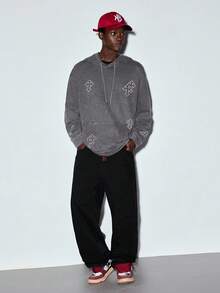 MODCRASH Men's Stylish American Retro Straight Jeans, Goth, Denim Jeans, Baggy Jeans