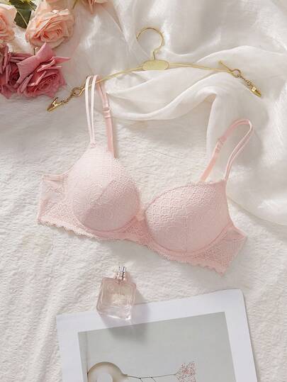 Snug Zone 1pc Premium Full Lace Comfortable Padded Push-Up Underwire Bra For Women