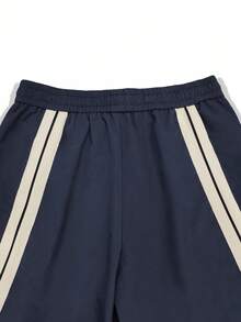 Claim Dot Men Contrast Side Seam Trousers - Navy Blue - View 6