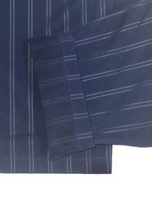 Calvornis Ensemble de gilet et pantalon rayé décontracté pour homme, style "Old Money" - Bleu marine - Voir 7