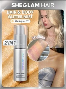 SHEGLAM HAIR Bruma de purpurina para el cabello y el Body con efecto disco giratorio - Calidad estrella Graduación Cumpleaños Día festivo Summer Caer Autumn Y2K Elegante Moda Mujer Constituir Cosmético Fiesta Playa Viajar Cámping Al aire libre Escuela Campus Festivales Decoración Regalo Presente Rosa Chica Mejor Color Encanto Onda rosa Navidad Año Nuevo Día de Acción de Gracias Día de San Valentín