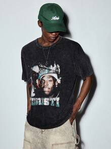 MODCRASH 时尚复古男士圆领短袖休闲T恤 春夏款 - 黑色 - 查看 5