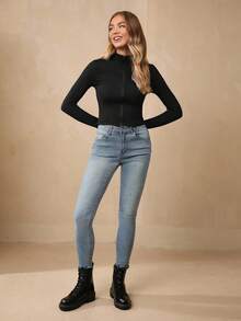 Wildy Stand Collar Elastic Fleece Fitted Tight Yoga Jacket, Women Sun Protection Athletic Coat