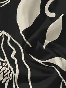 SHEIN LUNE 女士休闲复古V领盖袖宽松衬衫 - 彩色 - 查看 3