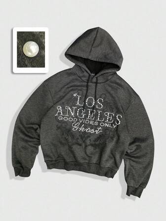 Street Life Herren Herbst Buchstabe Muster Kordelzug Kapuzen Lässig Sweatshirt