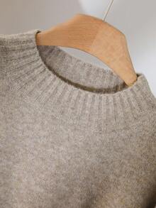 CosyJoli 大码女式休闲日常简约纯色落肩宽松套头衫和阔腿毛衣裤套装，秋冬