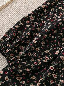 SHEIN LUNE Abito invernale con maniche lunghe, girocollo, con stampa floreale su tutto il capo, taglie comode