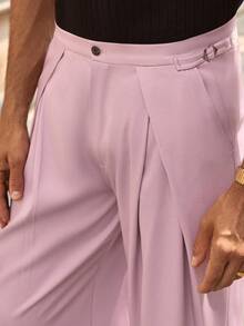 Manfinity VCAY Herren lässige, weite gerade geschnittene Hose in heller Farbe, für den Alltag und Urlaub geeignet - Altrosa - Übersicht 3