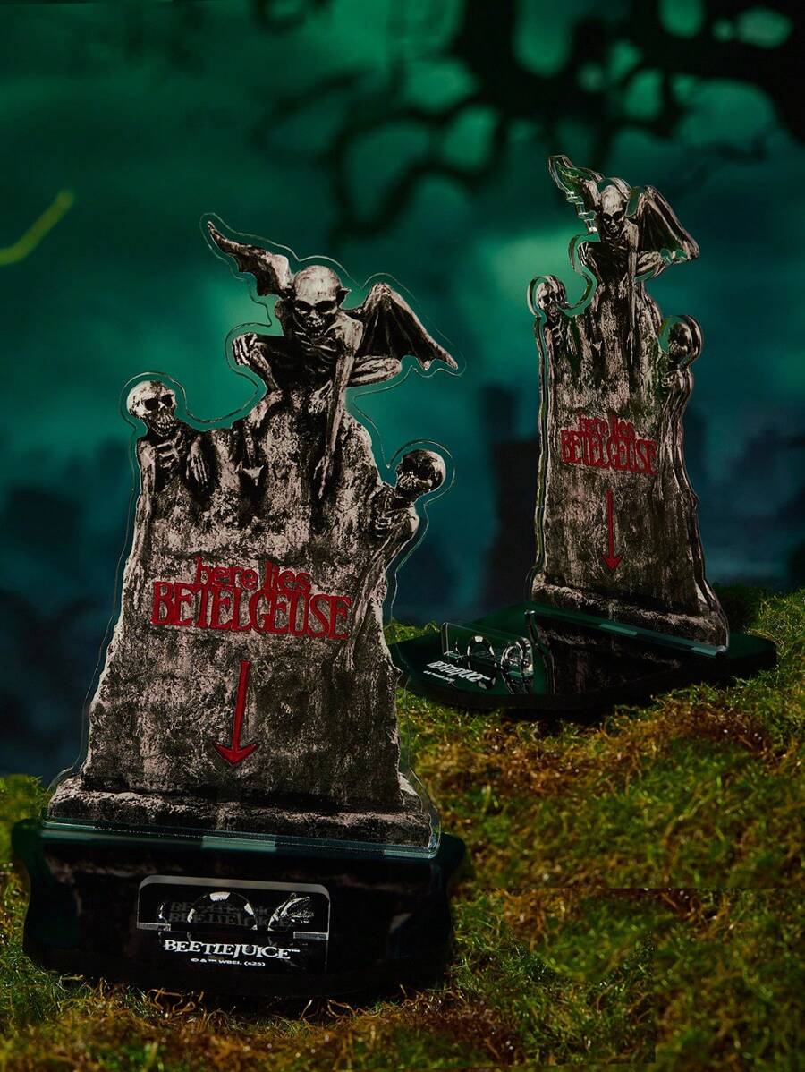 Beetlejuice X SHEIN 亚克力手机支架，桌面摆件，桌面摆件 - 灰色 - 查看 1