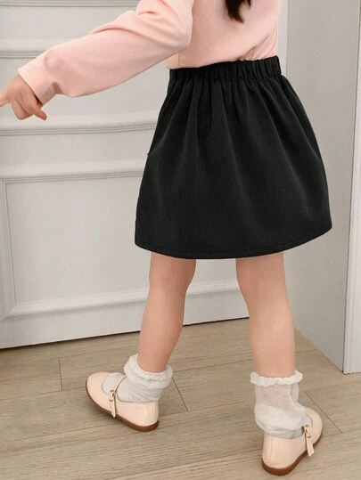 Dazy Kids Váy nơ trơn cho bé gái