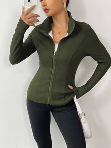 EMERY ROSE Casual Solid Color Thermal Lined Slim Fit Jacket, Autumn/Winter