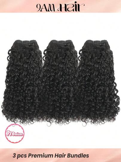 3pcs Pixie Curl Super Double Drawn Hair Bundles Natural Black Color Raw Virgin Cuticle Aligned Human Hair One Hair Donor 12a Grade SSD Full End