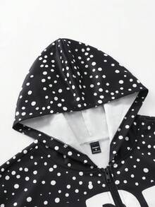 Manfinity EMRG Sudadera con capucha estampada con letras 3D, de corte holgado y estilo urbano, en color negro y blanco, para otoño - Negro - Ver 5