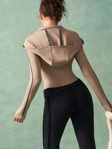 VARSIVA 女式拉链合身拇指孔连帽运动夹克 - 彩色 - 查看 2