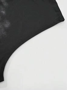 ROMWE MEN Street Life 赛车头盔铆钉图案男士黑色无袖上衣，街头时尚，2000年代风格 - 黑色 - 查看 4