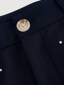 SHEIN MOD Pantaloni con dettagli in strass neri per appuntamenti, vacanze, feste, costumi traforati, pantaloni con strass, stile gotico