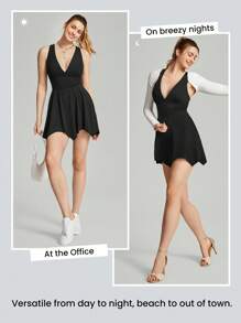 GLOWMODE FeatherFit™ + VitalSwift Plunging Racerback Peekaboo Dress Quick Dry Moisture Wicking