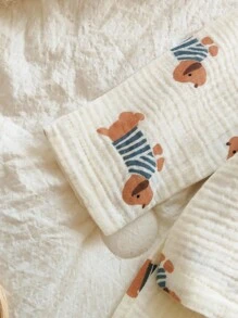 Vintaside Kids 1 Conjunto de camisa de manga larga con cuello y pantalones cómodos para niño pequeño, versátil para acampar, usar en casa, adecuado para la temporada de otoño, práctico y de moda para el tiempo libre al aire libre o en casa - Albaricoque - Ver 8