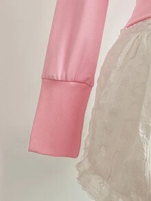 Elamini Solid Color Cropped Hoodie With Long Sleeve Graduation,Back To School,Graduation,Teacher For Women,Back To School Fall Sweatshirt - Pink - View 5