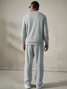 Manfinity Homme Men's Street Style Gothic Print Pullover Sweatshirt Set ,Fall Clothes - Grey - View 2