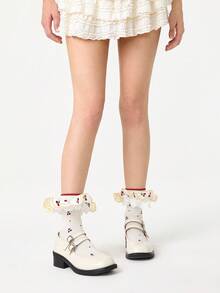 ROMWE Kawaii 女士简约实用多功能中筒袜