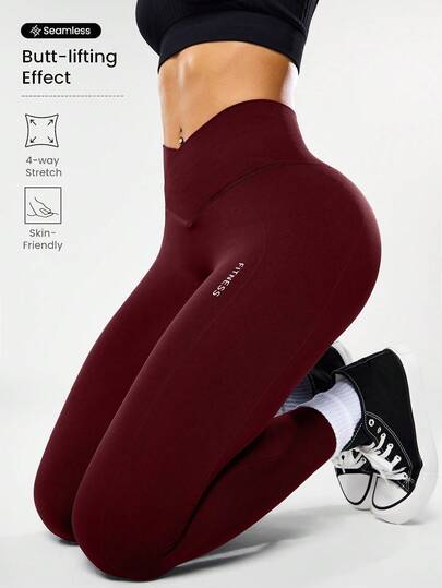 Easithlete Leggings esportivas sem costura de alta elasticidade para exercícios de ioga com cintura cruzada
