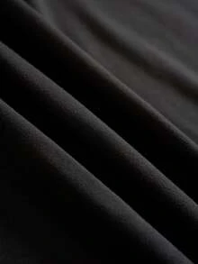 Maweii 大码女式字母印花圆领短袖休闲T恤 - 黑色 - 查看 7