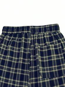 Manfinity Hypemode 宽松男士格子印花抽绳腰裤格子裤阔腿裤原宿裤垃圾裤男士宽松宽裤，2000 年代风格，适合秋季 - 彩色 - 查看 8