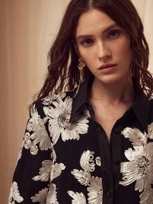 MOTF PREMIUM EMBROIDERED BUTTON UP SHIRT - Black - View 7