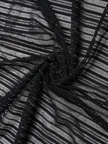 Miaspire Plus Size Women's Casual Elegant Party Solid Color  Black Long Sleeve Coat,  For Women, Going Out, Fall For Women,  New Casual Everyday Wear, Open Front Glitter Cardigan, Outerwear, Party, Date Night Women, Night Out,Spring - Black - View 6