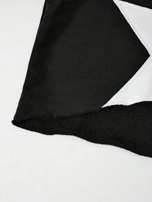 Sparklyn 2 件套青少年女孩休闲宽松星星和花朵印花短款连帽衫 T 恤和运动裤套装 - 黑色 - 查看 7