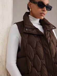 Aveloria Modichic Women's Quilted Lightweight Padded Vest, Short Style, New Arrival, Versatile, Autumn/Winter, Sleeveless, Fitted, Jacket