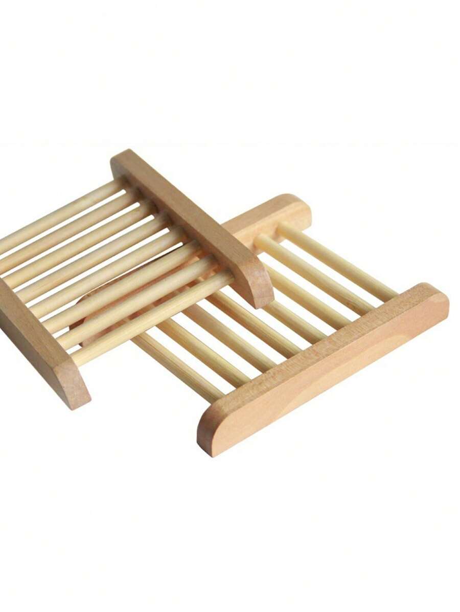 SHEIN 1/3件装木质皂碟沥水架，波西米亚风格木质皂架，手工天然皂托托盘，适用于浴室和厨房，家居浴室装饰，秋季装饰，返校季装饰 - 彩色 - 查看 1