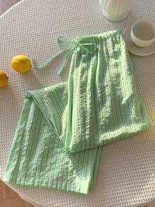 Comfortcana Quần sọc hồng nữ, mùa hè - Màu xanh Bạc hà - Xem 5