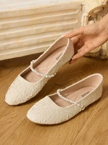 CUCCOO HITCHD Women's Elegant Commuter Beaded Flat Shoes