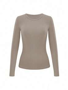 INAWLY 3pcs/Set Plus Size Women Casual Solid Color Long Sleeve T-Shirts Fall Cloth For Women