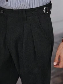 Manfinity Bizformal Quần âu công sở nhung đen cho nam Quần xếp ly cho nam Quần cạp cao cho nam Quần nam Quần âu trang trọng Quần âu đen Quần xếp ly cho nam Quần âu cạp cao cho nam Quần âu nam - màu đen - Xem 6