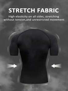 RISE LYT Set Pakaian Olahraga Pria Kasual, Set Gym, Set Latihan, Set Kompresi, Ringan - Hitam - View 2