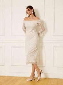 CUCCOO HITCHD 女士刺绣蕾丝串珠花卉尖头细高跟鞋中跟优雅迷人甜美浪漫白色网眼高跟鞋，新娘鞋，正式礼服鞋，时尚派对穿着，适合婚礼、圣诞节、感恩节、生日、情人节 - 白色 - 查看 7